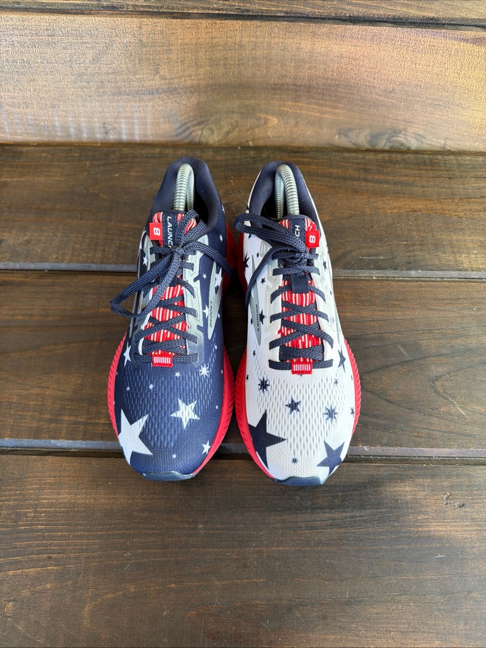 Brooks Launch 8 Stars Run USA Stars & Stripes Red White Blue Sneakers Sz 7.5 B